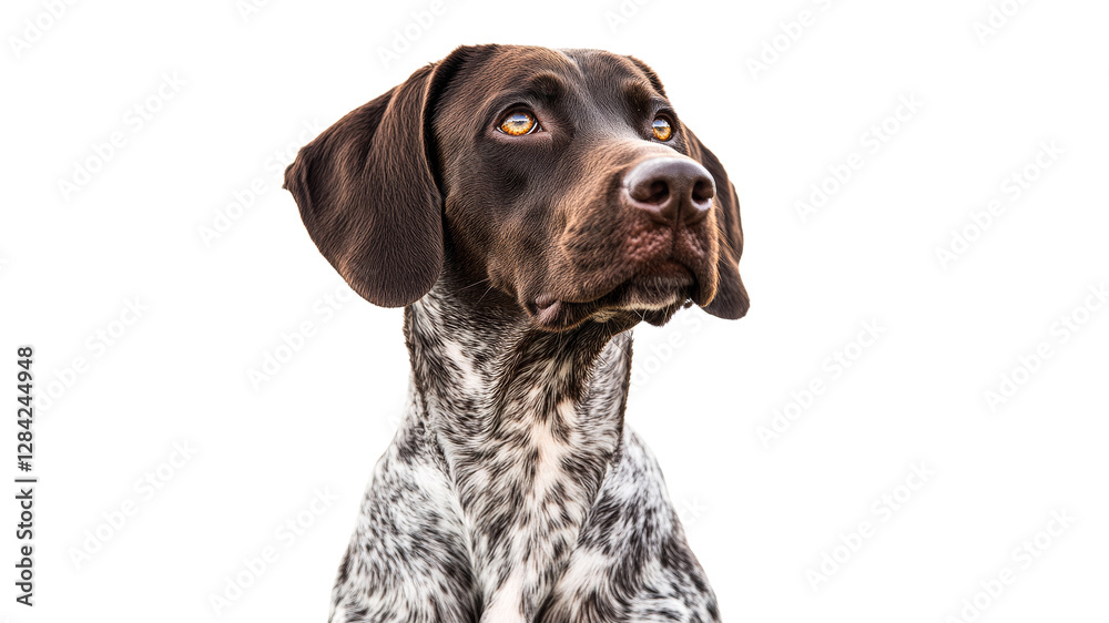 Brown and white dog posing for a close up shot Brown and white dog posing for a close up shot