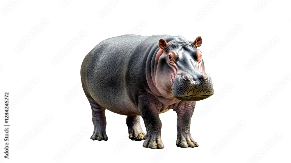 Big hippopotamus standing on a white background Big hippopotamus standing on a white background