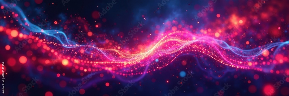 Fototapeta premium Intense, multicolored light trails forming chaotic, yet beautiful patterns , streaks, space