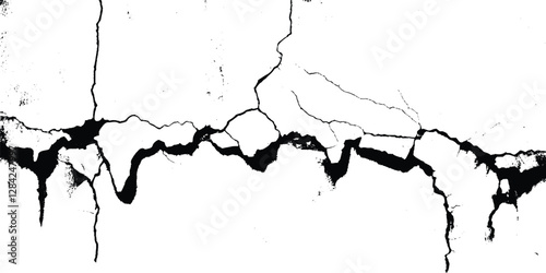 land is drying. Dried up agricultural land. Fragmented soil with cracks. Dry land without water. background. 