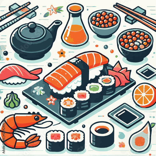 seafood, sushi, gourmet, fresh, delicious, rice, food, traditional, fish, japanese, cuisine, sashimi, maki, asian, tasty, culinary, healthy, salmon, roll, lunch, japan, seaweed, restaurant, dinner, as