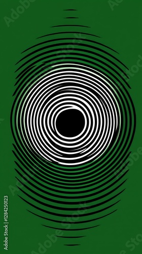 Abstract swirling vortex, green background