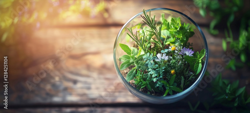 Wallpaper Mural A glass potpourri jar filled with potpourri plants Torontodigital.ca