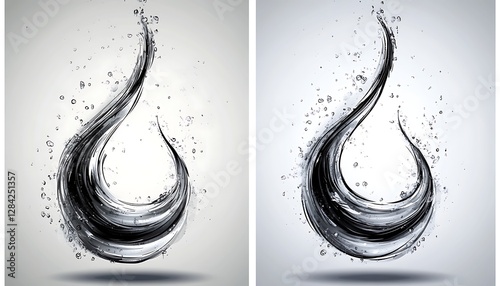 Abstract water splash, design element