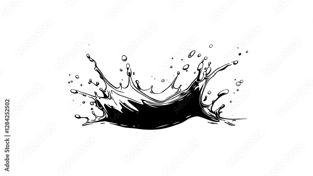 Fototapeta premium Dynamic Water Splash Art Illustration