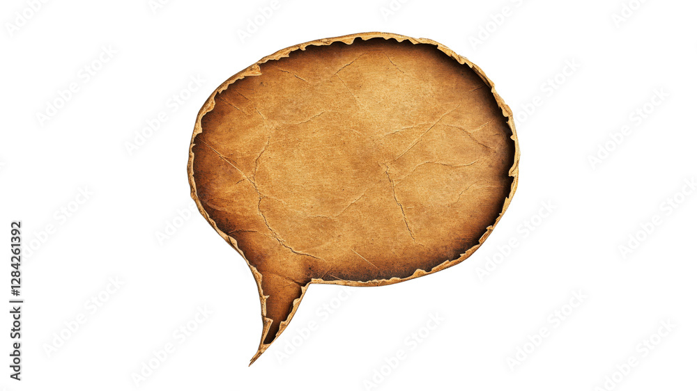 Empty speech bubble made of textured paper Empty speech bubble made of textured paper