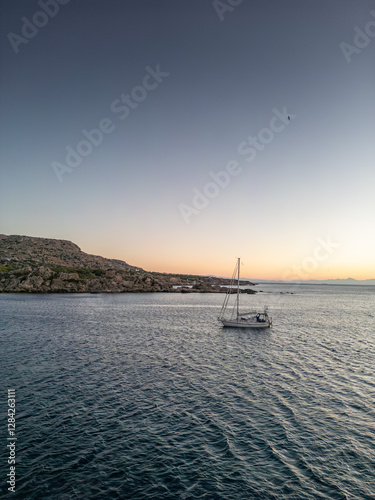  lonely boat in the sunrise  