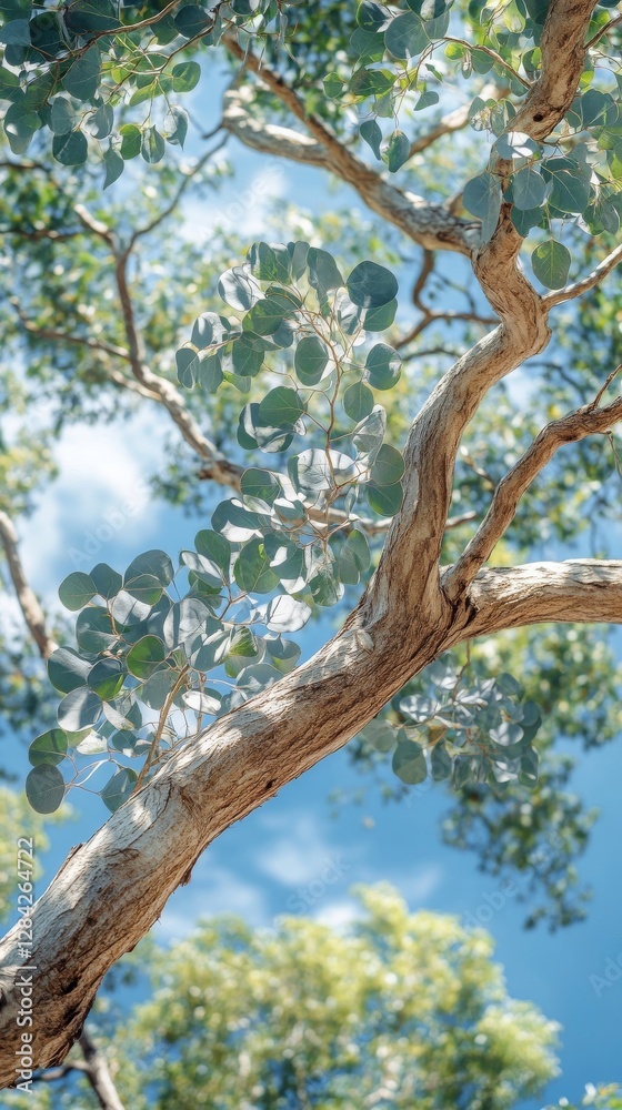 Serene Eucalyptus Branch Reaching for the Sky Serene Eucalyptus Branch Reaching for the Sky
