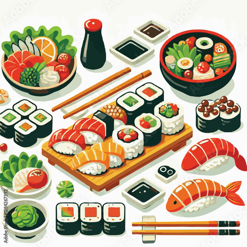 seafood, sushi, gourmet, fresh, delicious, rice, food, traditional, fish, japanese, cuisine, sashimi, maki, asian, tasty, culinary, healthy, salmon, roll, lunch, japan, seaweed, restaurant, dinner, as