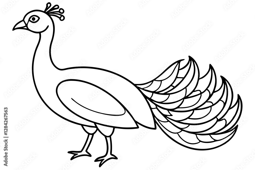 Naklejka premium Peacock Silhouette Art