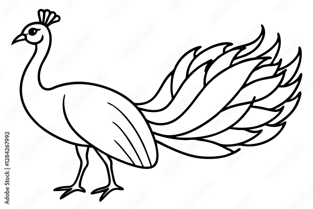 Fototapeta premium Peacock Silhouette Art
