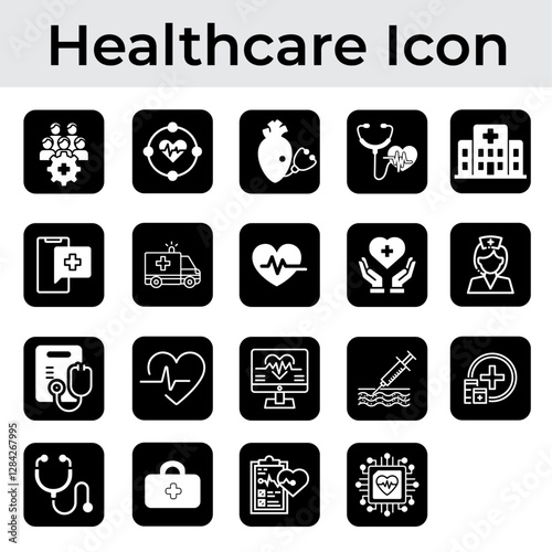 Medical equipment, devices, tools line Hospital outline icon set. Collection of vaccination, doctor, x-ray and more. Vector illustration.  Editable stroke
