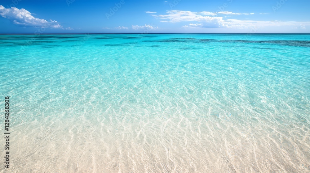 Crystal Clear Turquoise Water and White Sand Beach - Made with Generative AI Crystal Clear Turquoise Water and White Sand Beach - Made with Generative AI