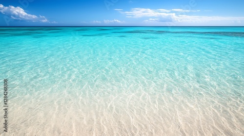 Crystal Clear Turquoise Water and White Sand Beach - Made with Generative AI
