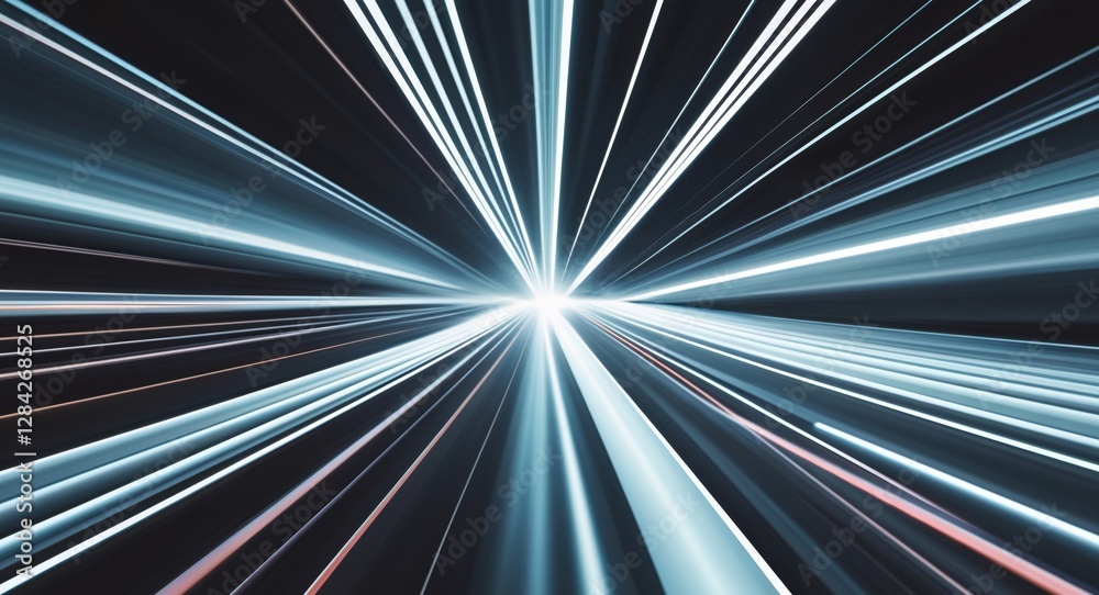 Abstract Light Rays Converging in Darkness - Dynamic Energy and Speed Concept Abstract Light Rays Converging in Darkness - Dynamic Energy and Speed Concept