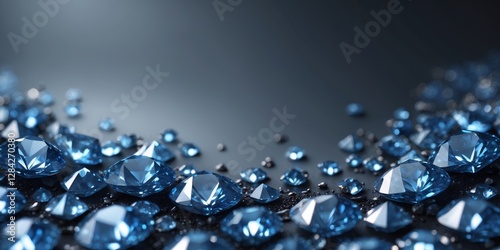Beautiful background of blue diamonds or gemstones.