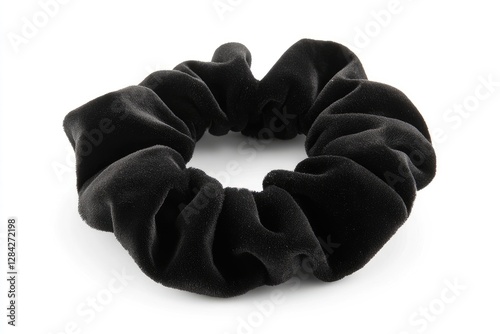 A Black Velvet Scrunchie Hair Tie Accessory photo