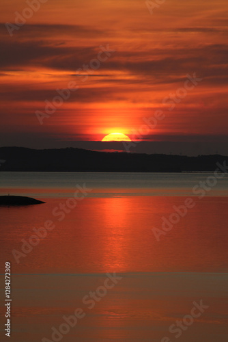 Sunset on the coast in Norway
