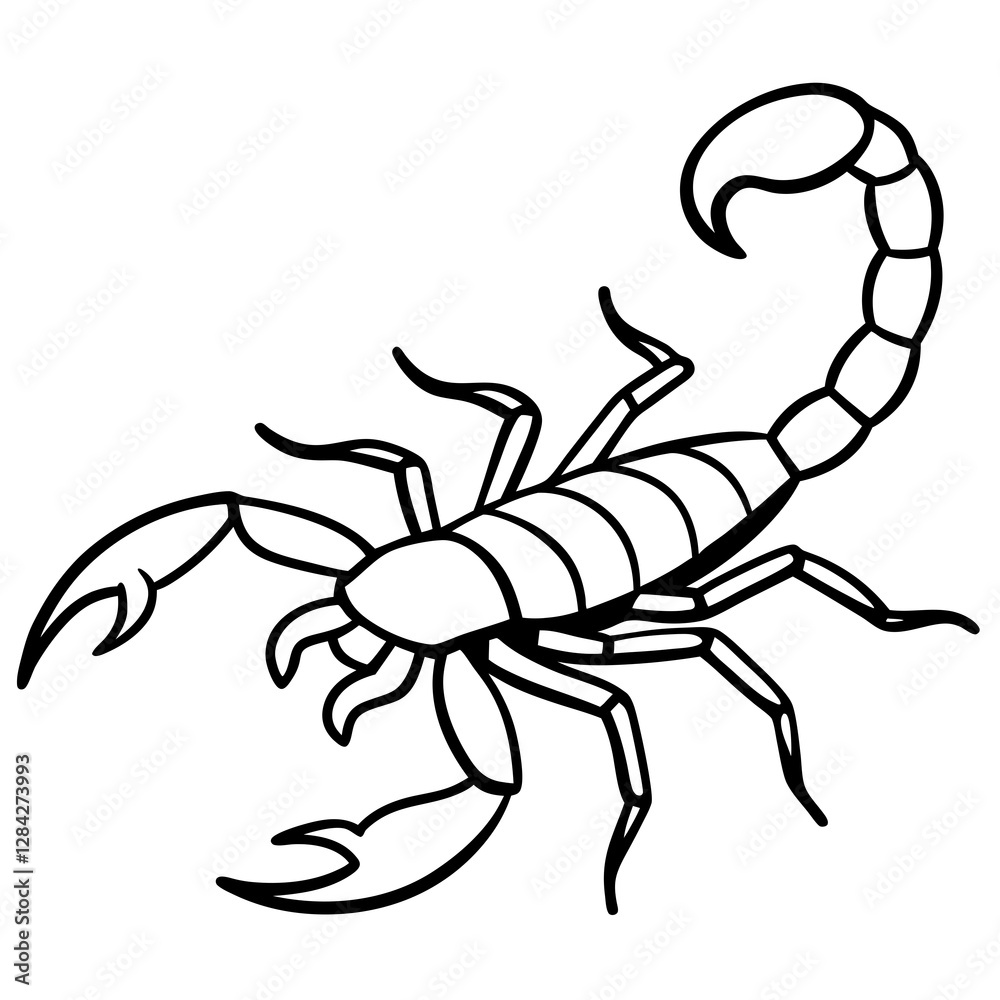 Fototapeta premium Scorpion Silhouette Sketch