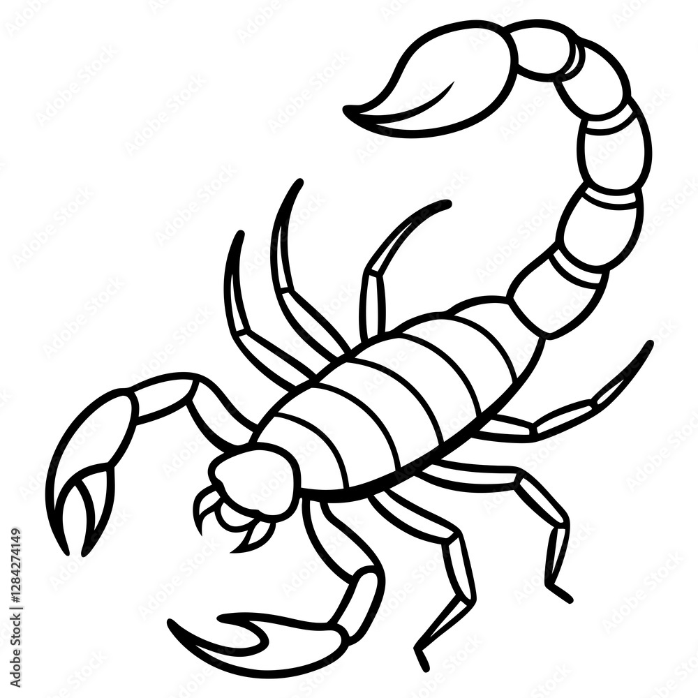 Fototapeta premium Scorpion Silhouette Sketch