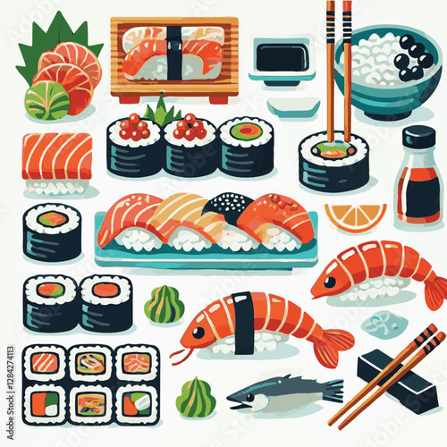 seafood, sushi, gourmet, fresh, delicious, rice, food, traditional, fish, japanese, cuisine, sashimi, maki, asian, tasty, culinary, healthy, salmon, roll, lunch, japan, seaweed, restaurant, dinner, as
