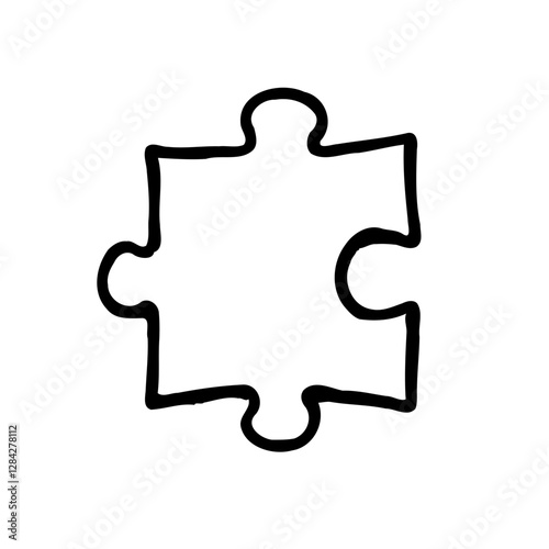 Hand Drawn Puzzle Piece Connection Element