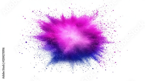 Wallpaper Mural Vibrant Powder Explosion with Pink Purple and Blue Hues Against a Clean White Backdrop Torontodigital.ca
