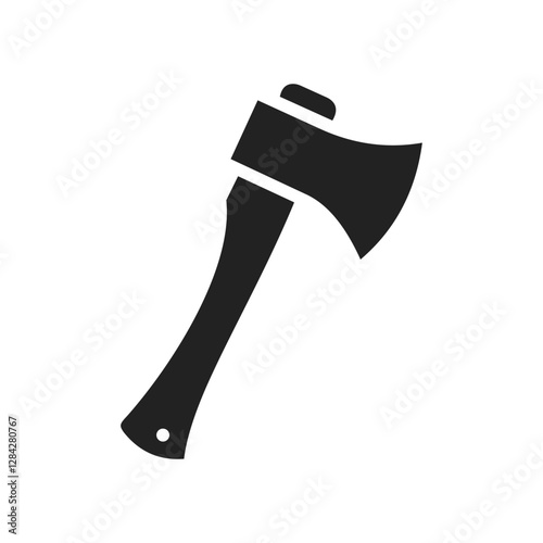 Simple Black Axe Silhouette and axe icon, axe, hatchet, ax, equipment, woodcutter