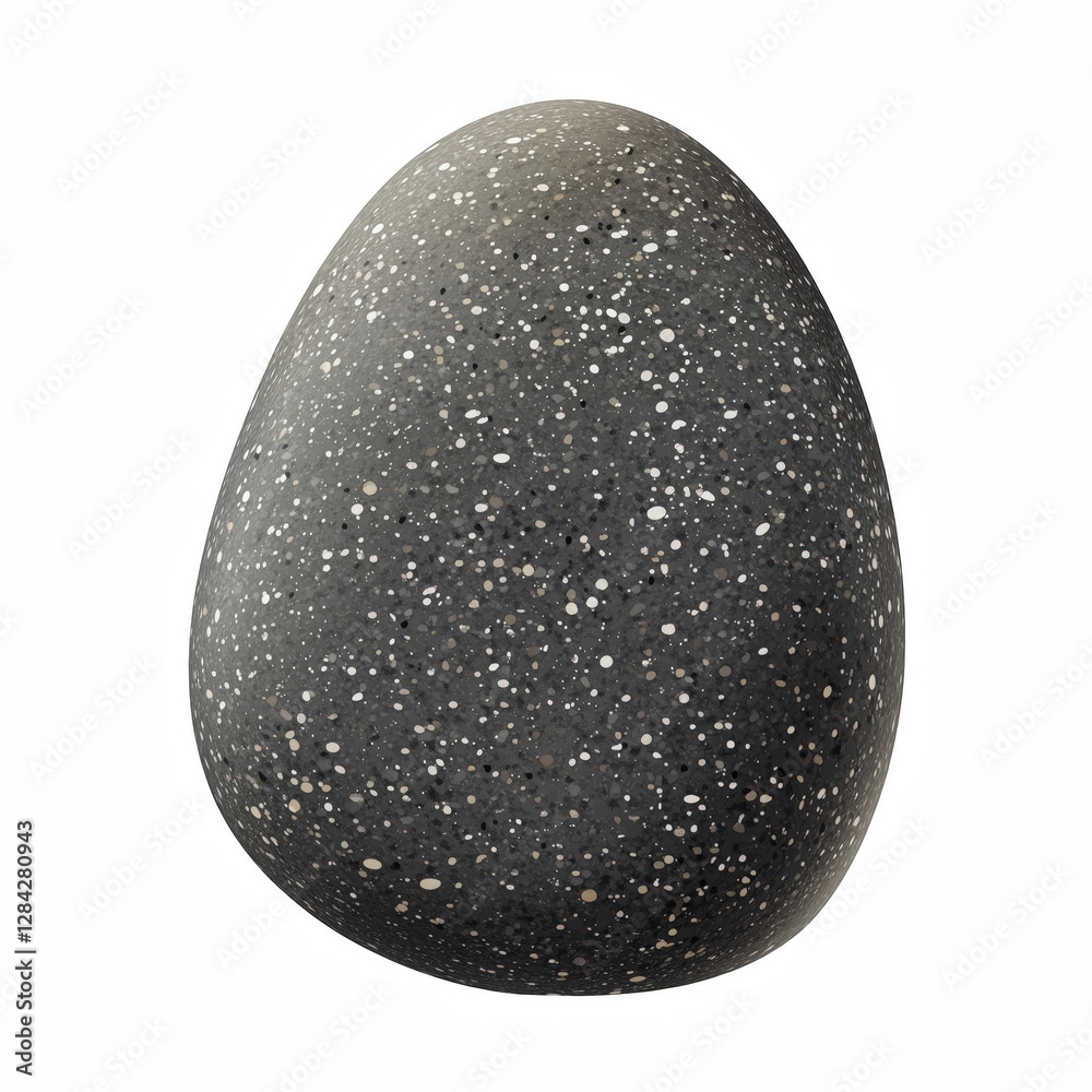 Realistic illustration of a smooth, dark gray speckled egg with natural texture isolated on transparent background. Realistic illustration of a smooth, dark gray speckled egg with natural texture isolated on transparent background.
