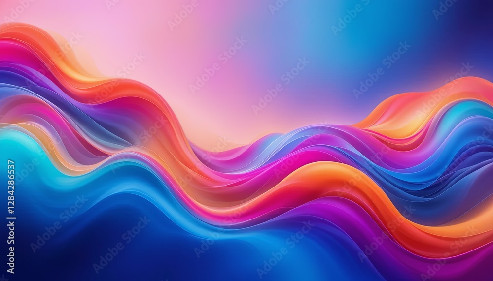 Obraz premium Vibrant abstract waves digital art colorful background creative environment artistic viewpoint