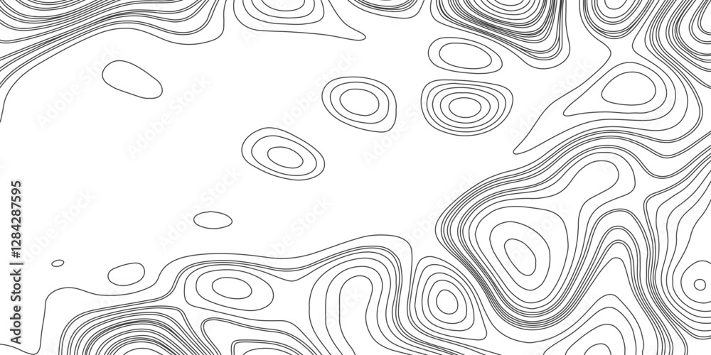 Fototapeta premium Topographic map contours in hilly or mountainous terrain, Topographic map contours with river.
