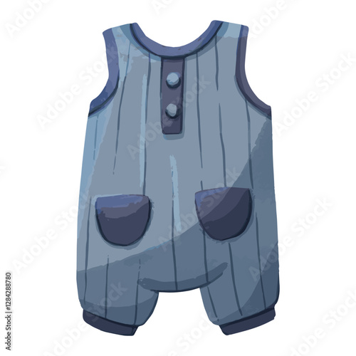 Sleeveless Newborn Baby Bodysuit in Cute and Soft Watercolor vector Illustration