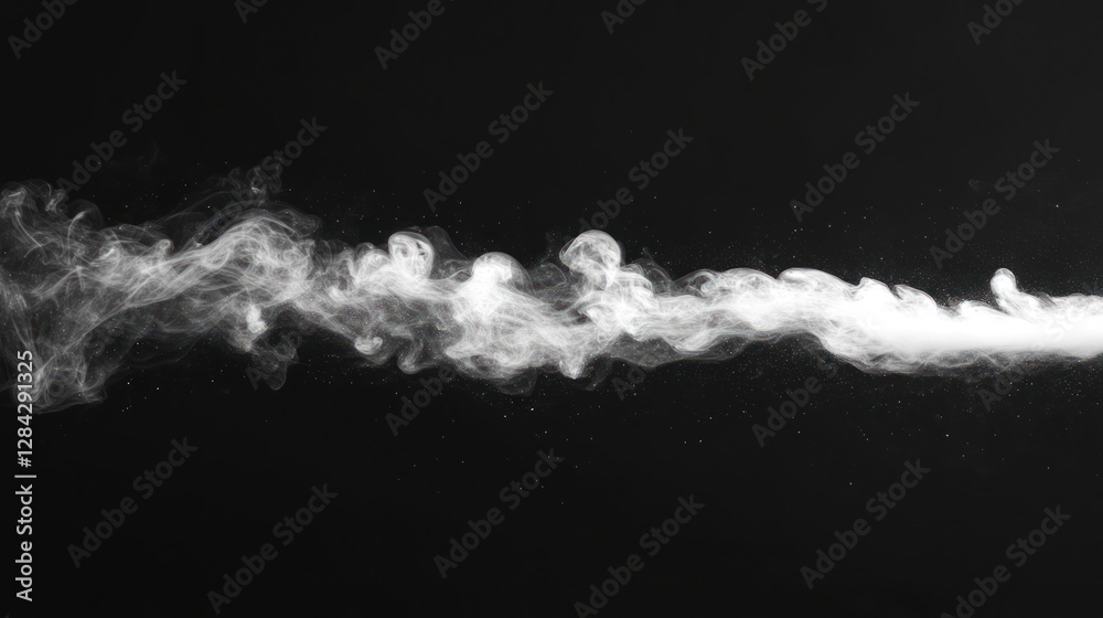 Obraz premium Abstract white vapor stream on black background