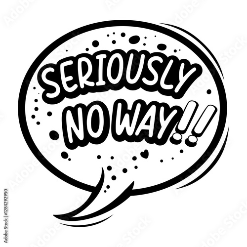 Seriously no typography sticker in glyph style 