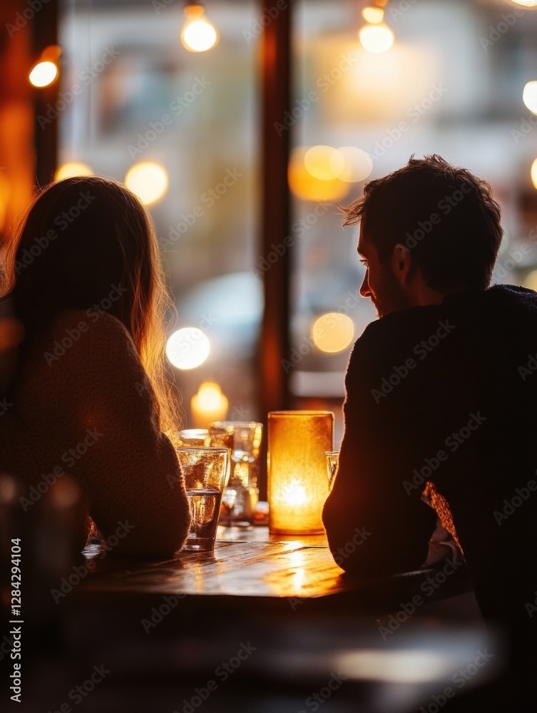 Cozy evening conversation between friends at a warm cafe with soft lighting and intimate atmosphere. Generative AI Cozy evening conversation between friends at a warm cafe with soft lighting and intimate atmosphere. Generative AI