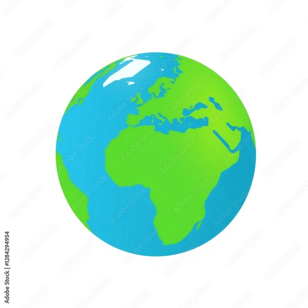 High-resolution stock photo of a flat vector design Earth globe icon suitable for commercial use, exhibiting professional quality, vibrant blues and greens, crisp lines, and a clean layout High-resolution stock photo of a flat vector design Earth globe icon suitable for commercial use, exhibiting professional quality, vibrant blues and greens, crisp lines, and a clean layout