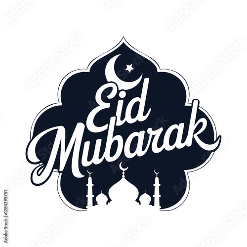 Typography English, Eid Mubarak Banner Design