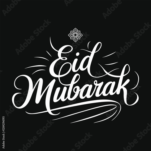 Typography English, Eid Mubarak Banner Design