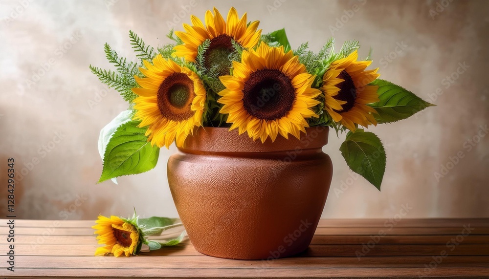sunflowers in a pot sunflowers in a pot