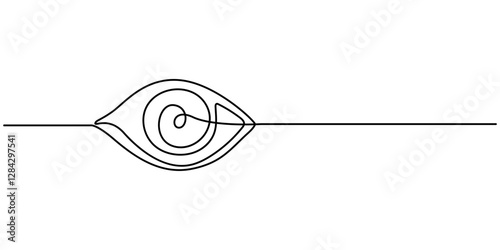 Eye sign in continuous line drawing style. Line art of human eye sign. Vector illustration. Abstract background, Single continuous one line art female watch eye, Eye sign in continuous line drawing.