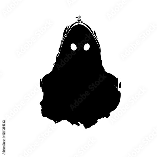 Silhouette Spooky Entity with Glowing Eyes