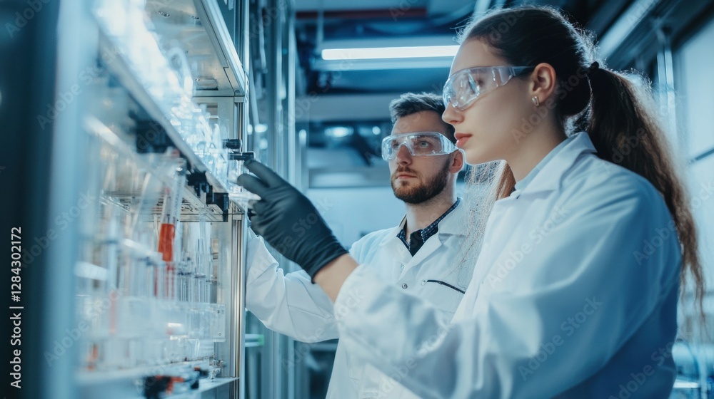 Laboratory Scientists Conducting Research in Modern Science Facility Laboratory Scientists Conducting Research in Modern Science Facility