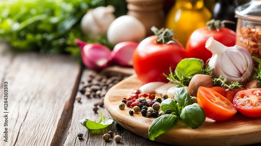 A vibrant and colorful display of fresh vegetables ready for a delicious meal highlighting healthy eating : Generative AI A vibrant and colorful display of fresh vegetables ready for a delicious meal highlighting healthy eating : Generative AI