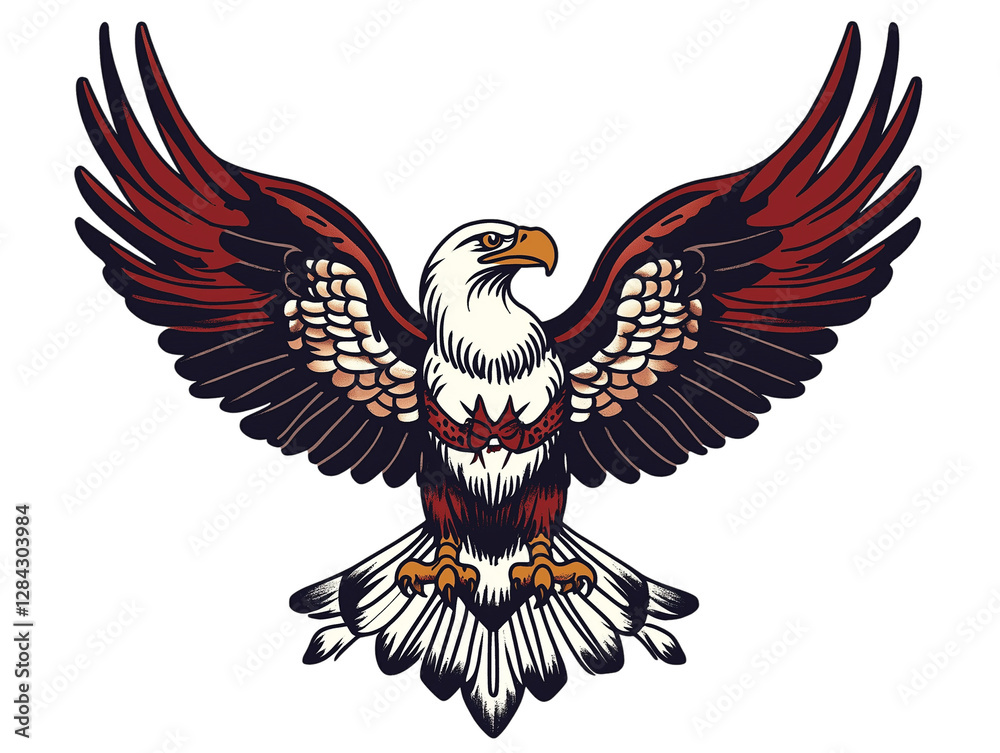 Fototapeta premium a old-school tattoo flash of an eagle isolated on a transparent background