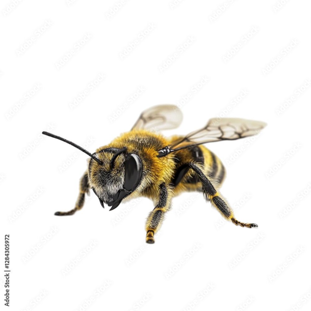 A Busy Bee Close Up Detailed View Intricate Wings Yellow Furry Body A Busy Bee Close Up Detailed View Intricate Wings Yellow Furry Body