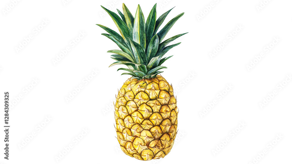 Bright and fresh pineapple on white background Bright and fresh pineapple on white background