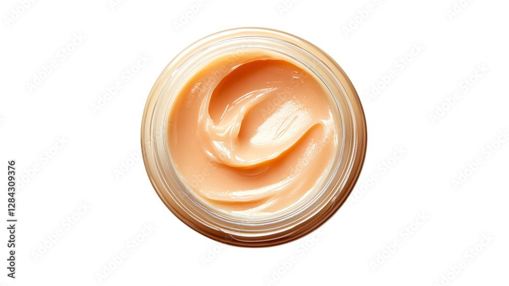 Smooth textured cream in glass jar Smooth textured cream in glass jar