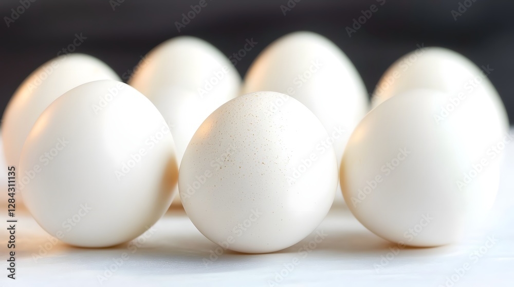 Close-up Macro Shot of Boiled Egg Whites with Smooth Texture and Light Highlights Close-up Macro Shot of Boiled Egg Whites with Smooth Texture and Light Highlights