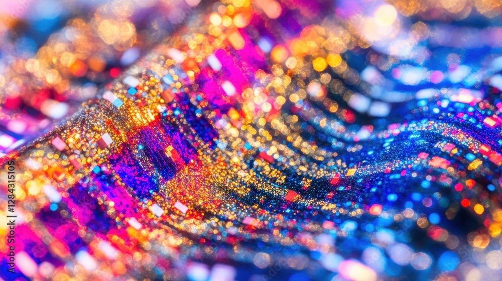 Abstract Texture with Sparkling Golden Pink and Blue Glitter Bokeh Effect Celebration Abstract Texture with Sparkling Golden Pink and Blue Glitter Bokeh Effect Celebration