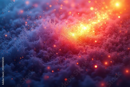 abstract background Explosions of color, particles, matte finish, sharp focus.